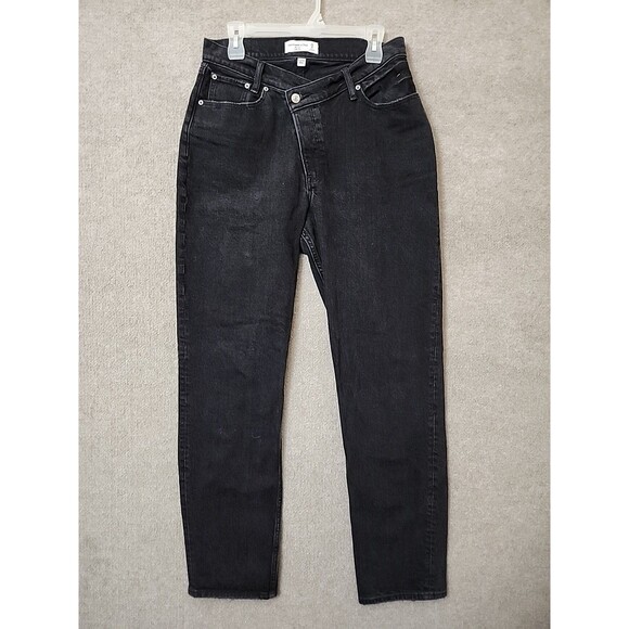 Abercrombie & Fitch Denim - Abercrombie Fitch Dad Jeans Womens 29 8 Long Black Straight Tapered Curve Love